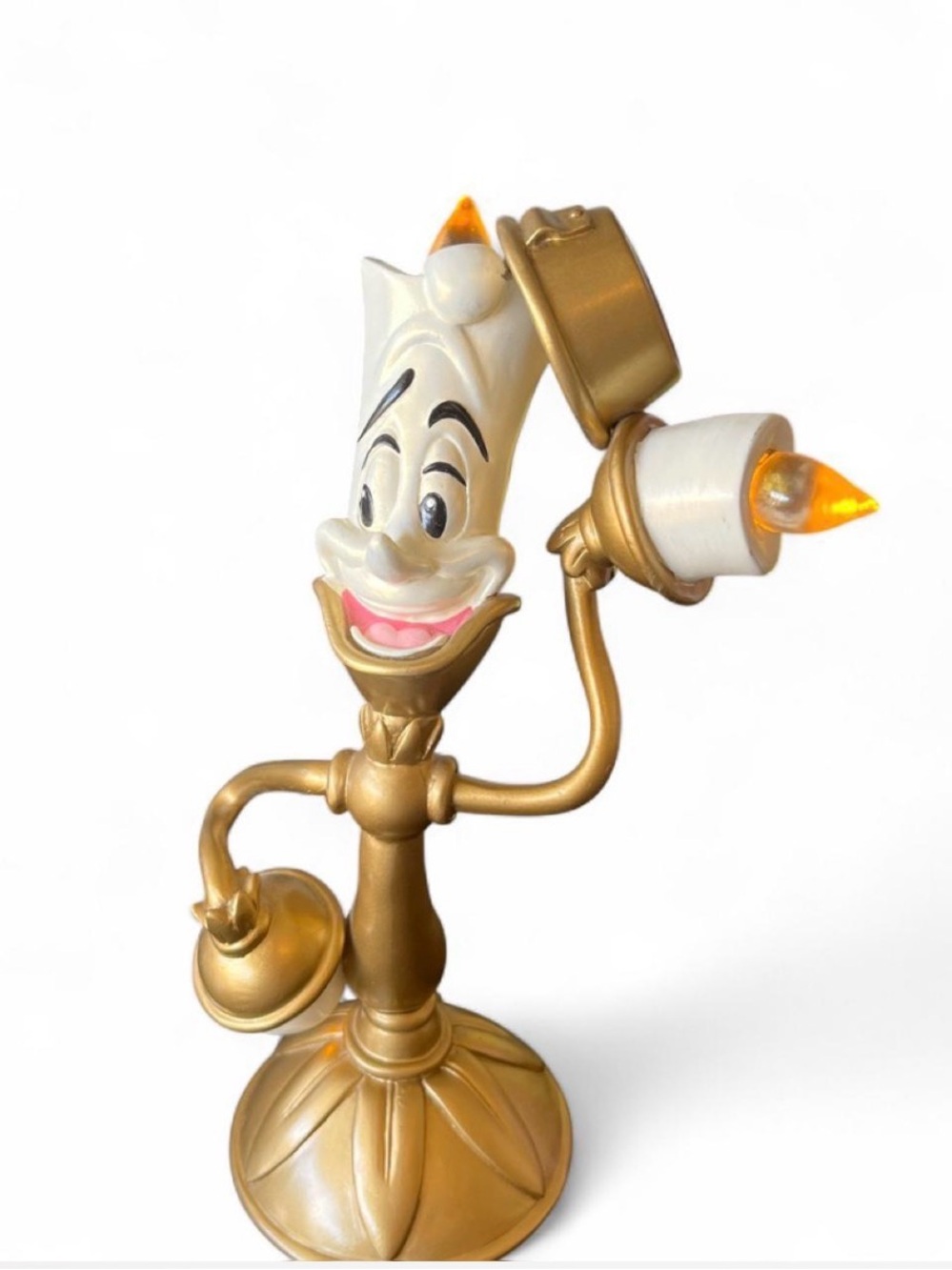 Disney Lumiere Candlestick Figurine LED Lamp - Gold & White